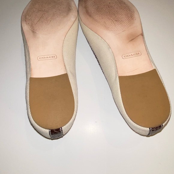 Coach Nicola Canvas and Python Flats. - Picture 8 of 9